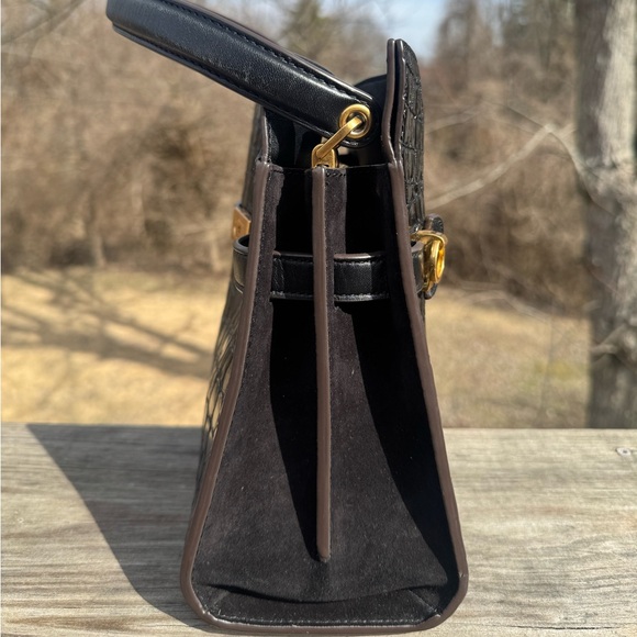 Tory Burch Lee Radziwill Croc-Embossed Leather Bag - Picture 8 of 15